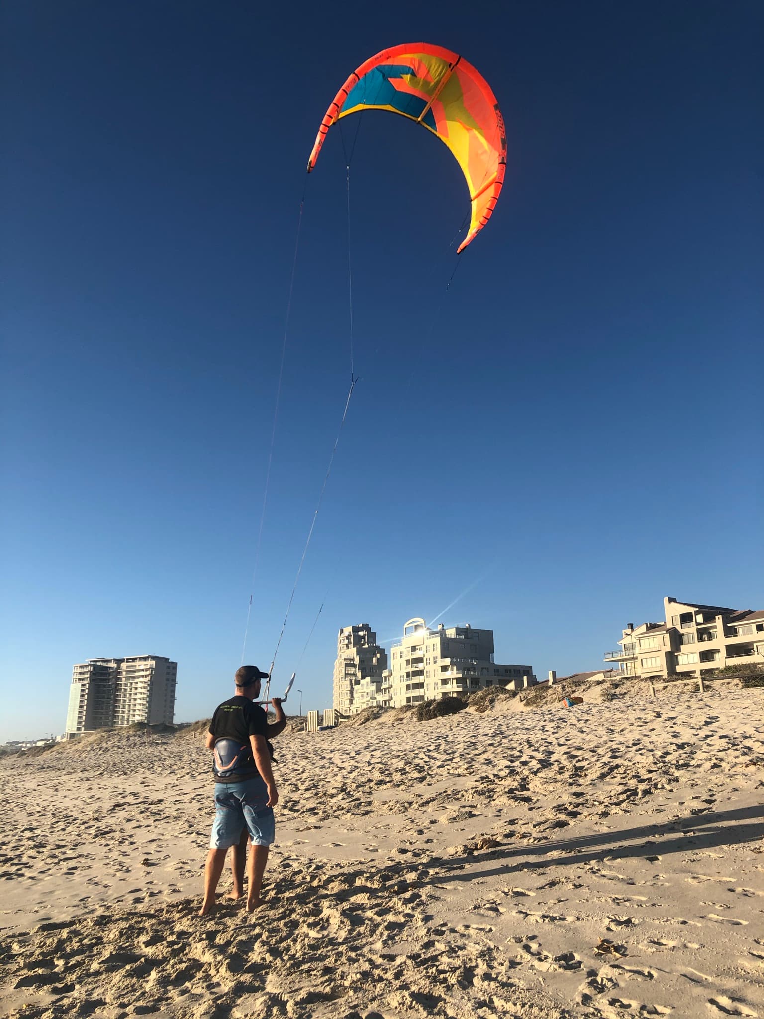 Kitesurfing action shot
