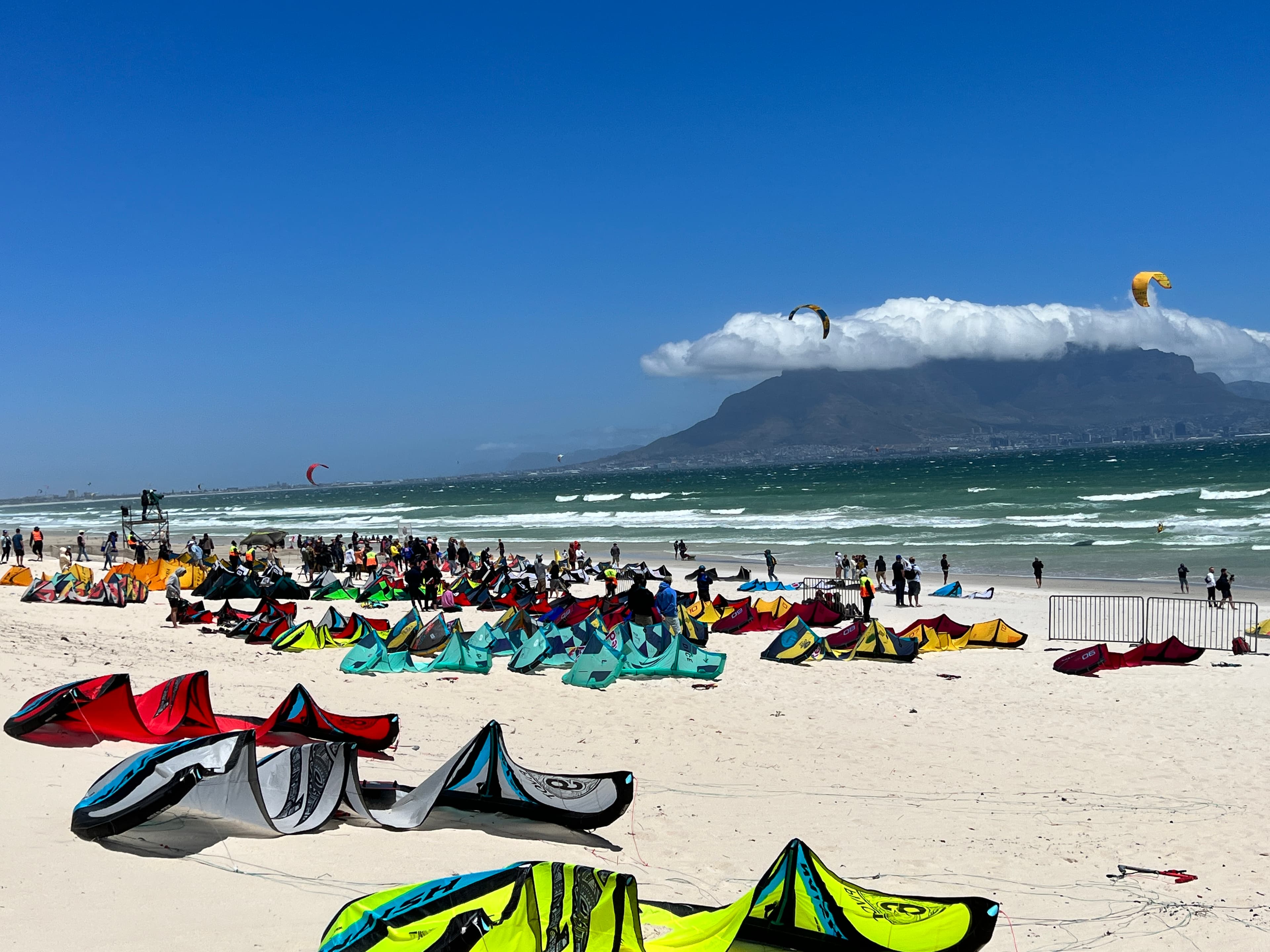 Kitesurfing jump action shot