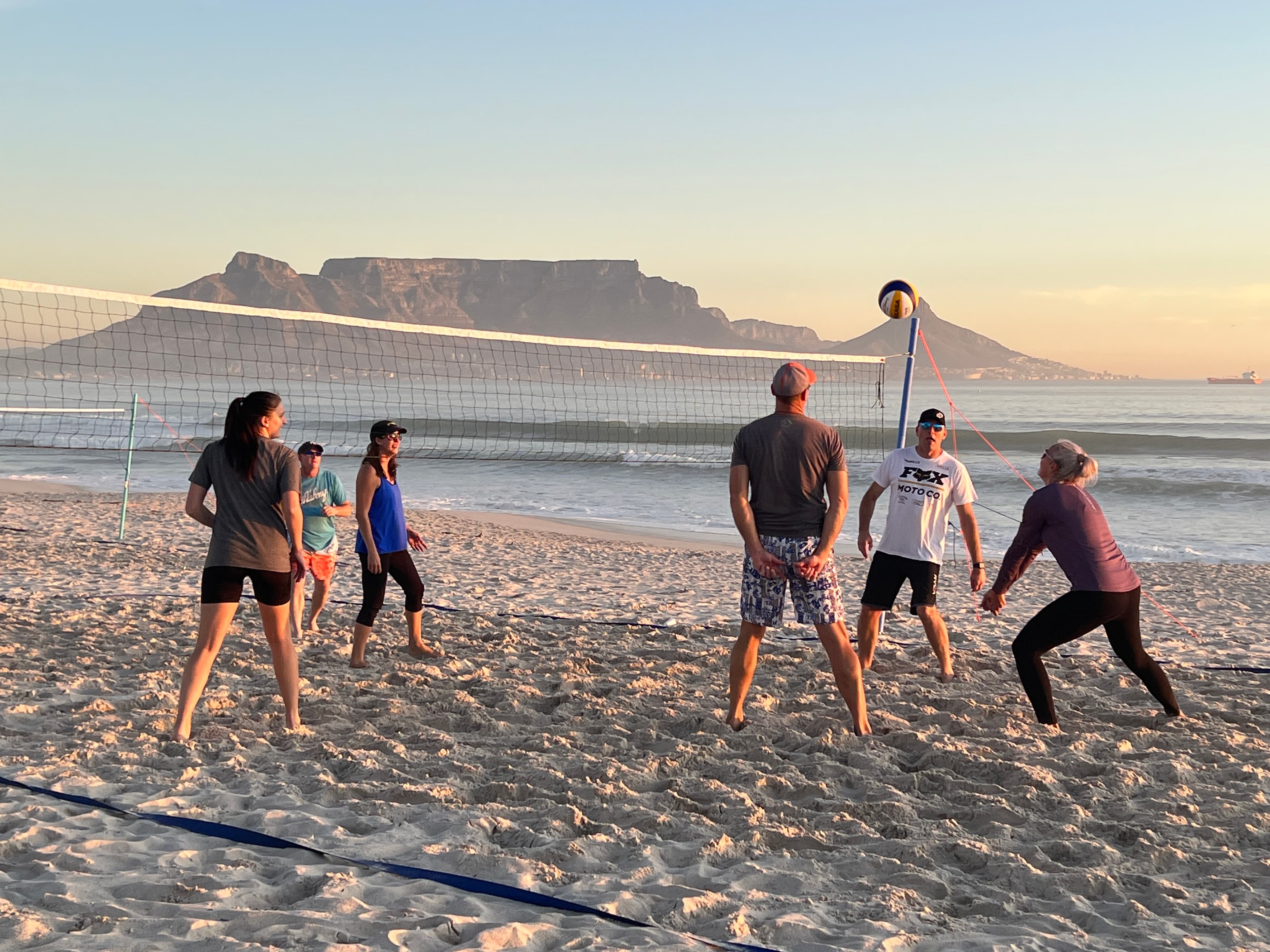 Volleyball session at sunset on Blouberg Beach
